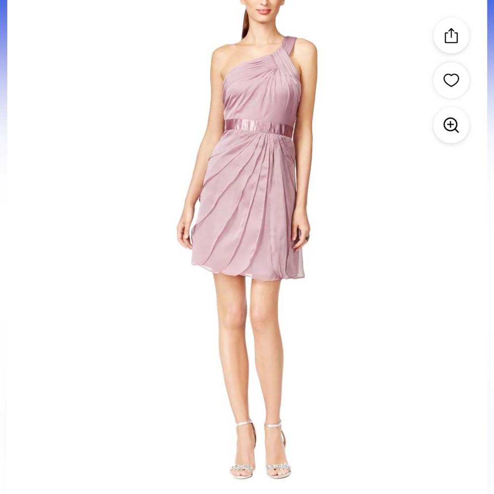 Adrianna Papell Women's Tiered Chiffon One Shoulder Dress size 6